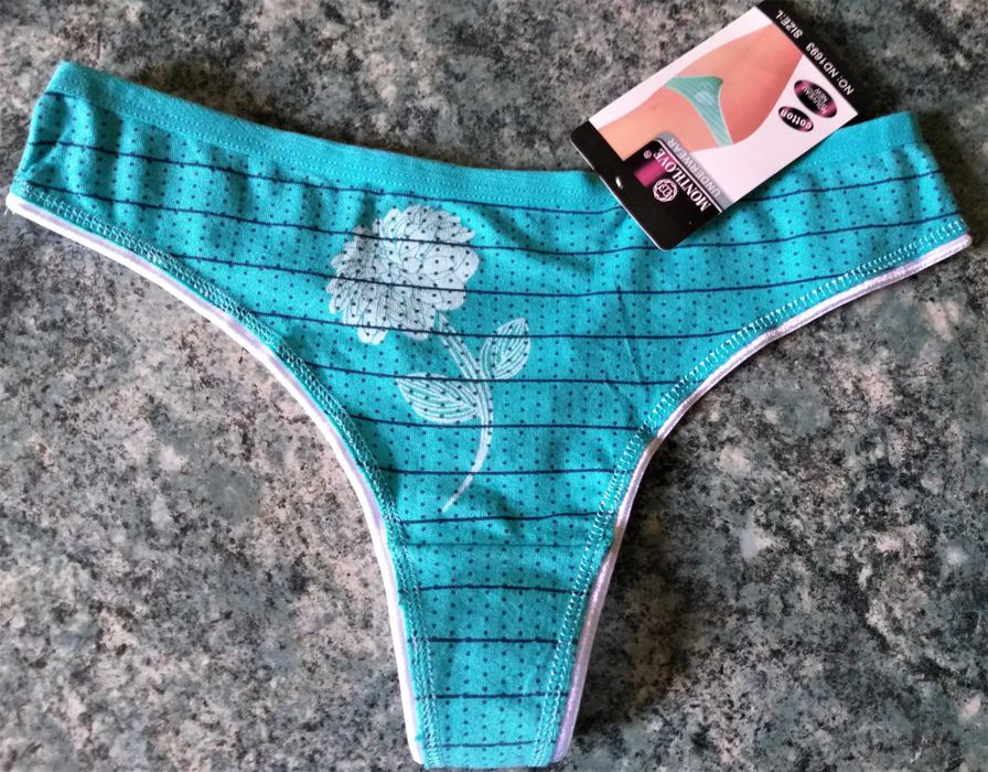 Chiloti tanga sexy model fin fete/femei imprimeu trandafir mar. M-L  (noi)