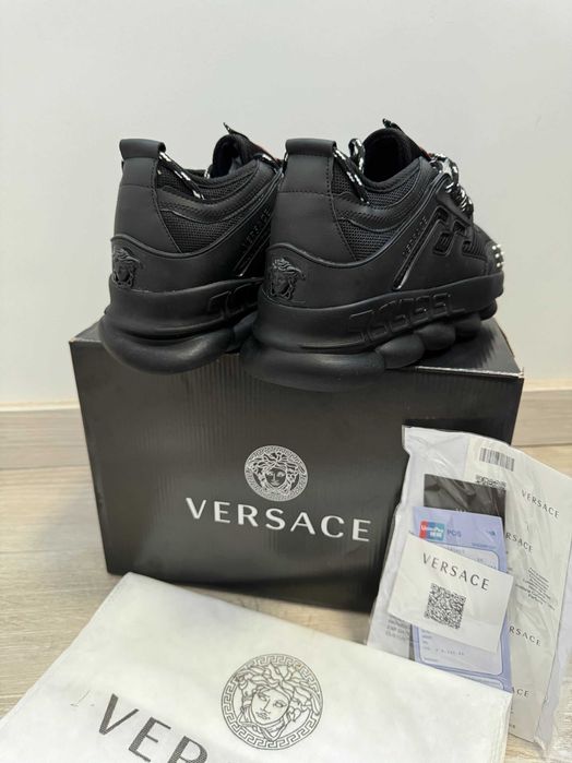 Sneakers Versace CHAIN full black transport gratuit si verificare
