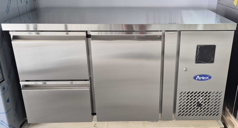 Masă rece,cu 2sertare si o usa depozitare–Horeca,inox,restaurant-NOU