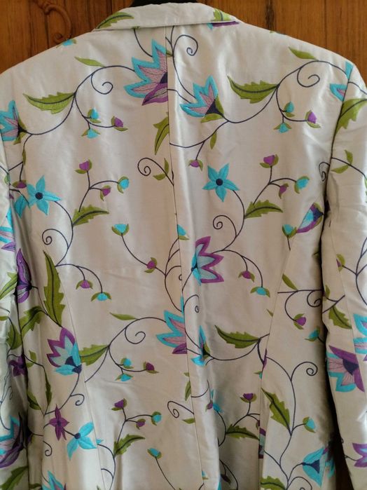 Sacou din matase brodata cu imprimeu floral, Jones, nou, mar 40-M