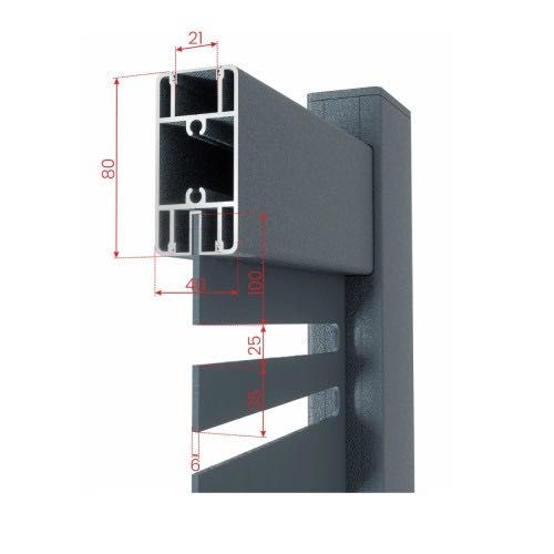 Set porți metalice din aluminiu Omar, Maro închis RAL 8017