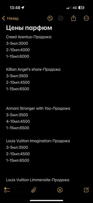 Парфюм разливной