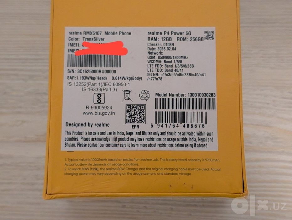 Realme P4 Power 5G 10001 mAh 12/256GB
