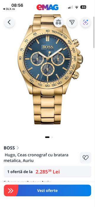Ceas hugo boss placat cu aur