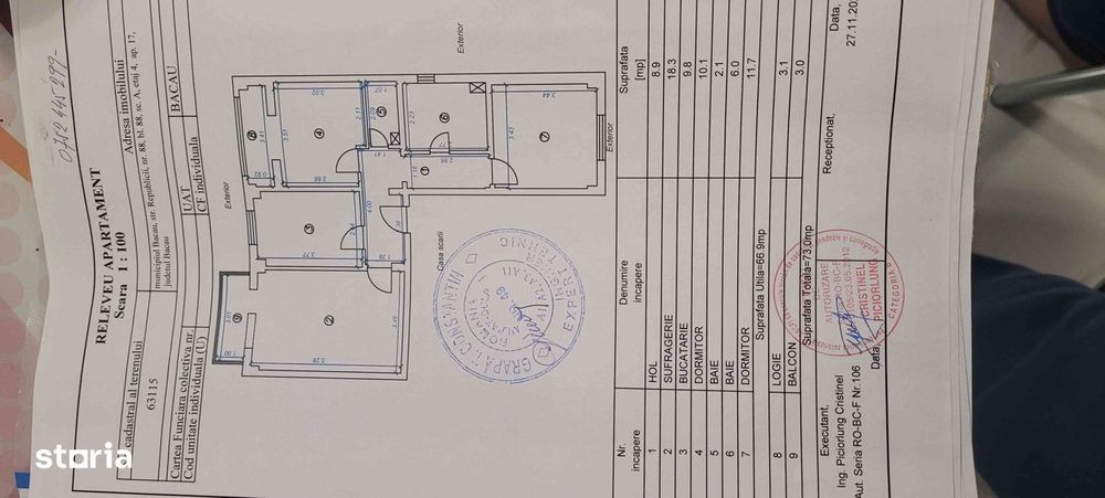 Apartament cu balcon, 3 camere, terasa la etajul 4 — fotografia 1