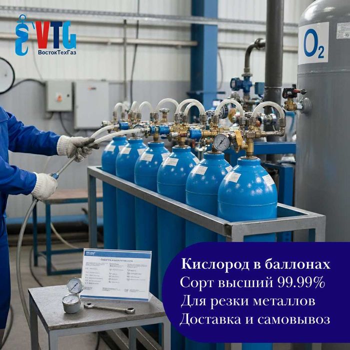 Кислород O₂ 99,7% 40 л — баллон с наполнением