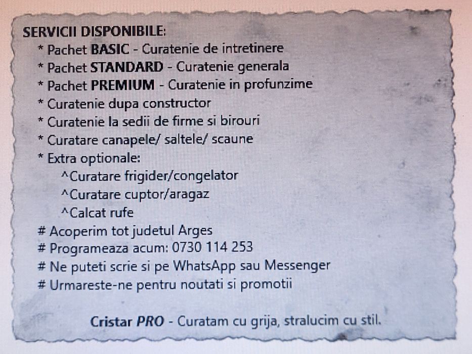 servicii curatenie generala