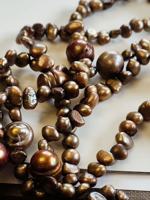 ДЪЛГО ретро колие / наниз от  истински барокови перли