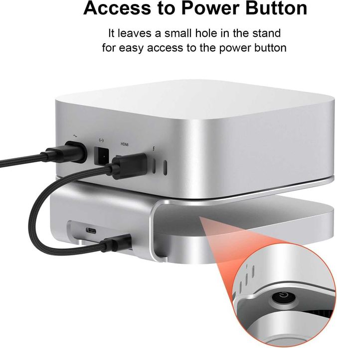 Qwiizlab алуминиев хъб стойка с SSD корпус за Mac mini M4 / M4 Pro