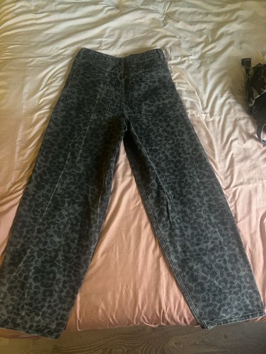 Blugi Baggy Leopard Print Streetwear