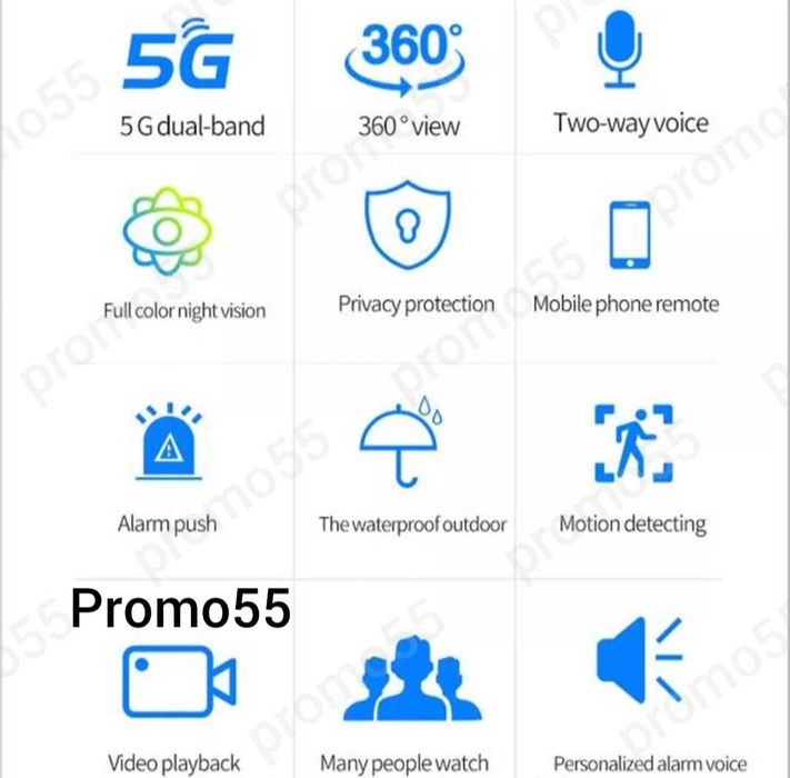 Безжична Смарт Камера 5G Външна WIFI 5MP Нощно Видеонаблюдение