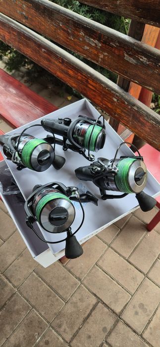 Set 4 Mulinete Crap Wind Blade TB12-60FR Baitrunner + Fir Tazura 0.30 + Înaintaș