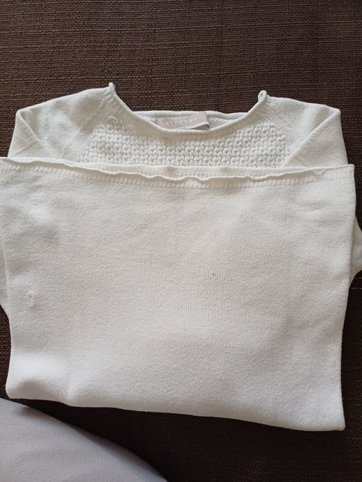 Pulovăr alb subțire super calitate Stefanel