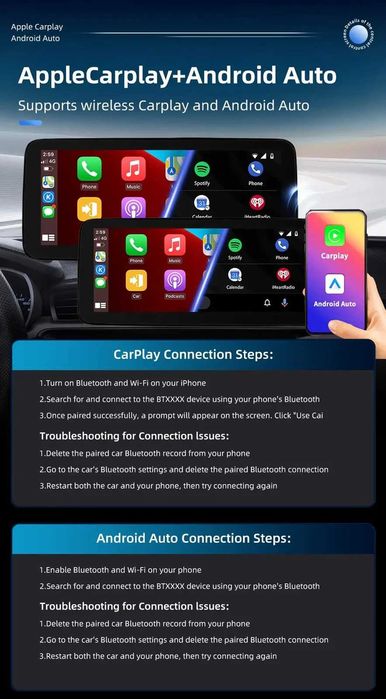 Navigatie W205 Mercedes C-Class Linux Carplay Android Auto Wireless + Camera