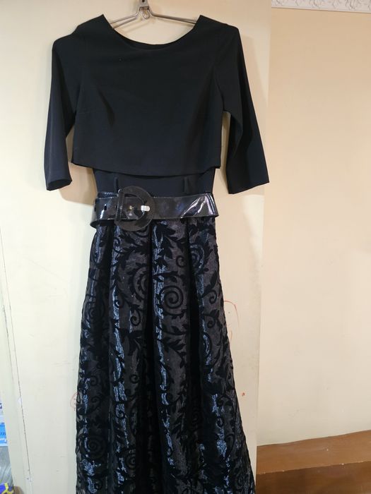 Вечернее платье двойка из органзы и бархата