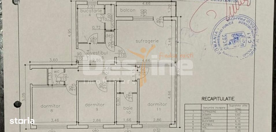 ​Apartament 4 camere, 2 bai – Zona Vest / Lacul Balea, etaj 3/4