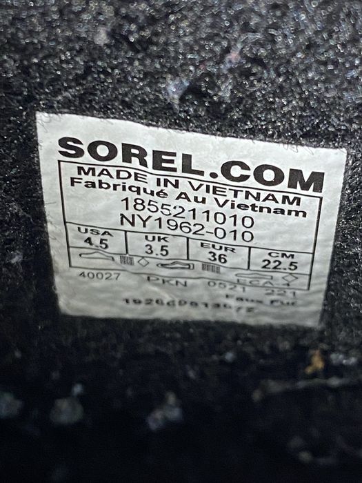 Ghete Sorel waterproof negre, mărimea 36, stare foarte bună