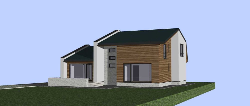 Casă în construcție, teren 1.100 mp, Groși – Margina