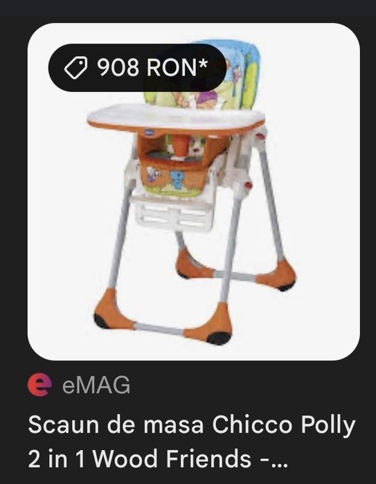 Scaun de masa bebe Chicco