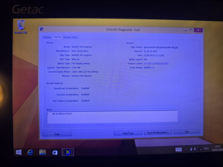 Getac T800 windows