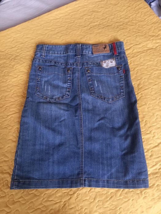 Дънкова пола синя