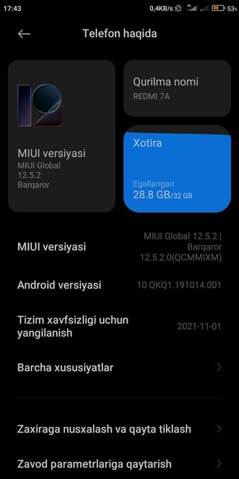 redmi 7A abmen  yahshiroq telga