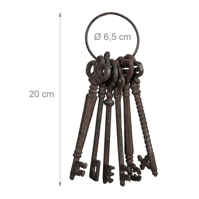 Set 6 chei decorative din fonta aspect antichizat interior si exterior
