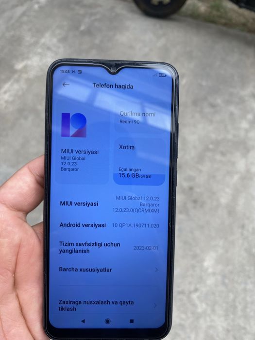 Redmi 9C 64 gb li sotiladi.