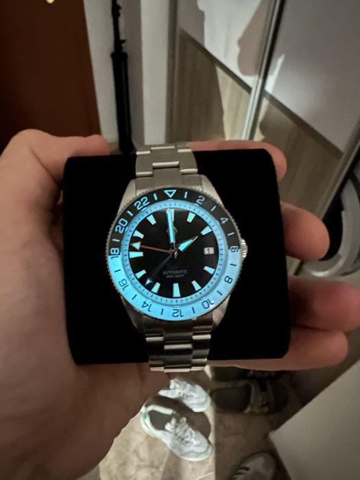 Автоматичен часовник Wishdoit GMT, 40мм, Seiko nh34