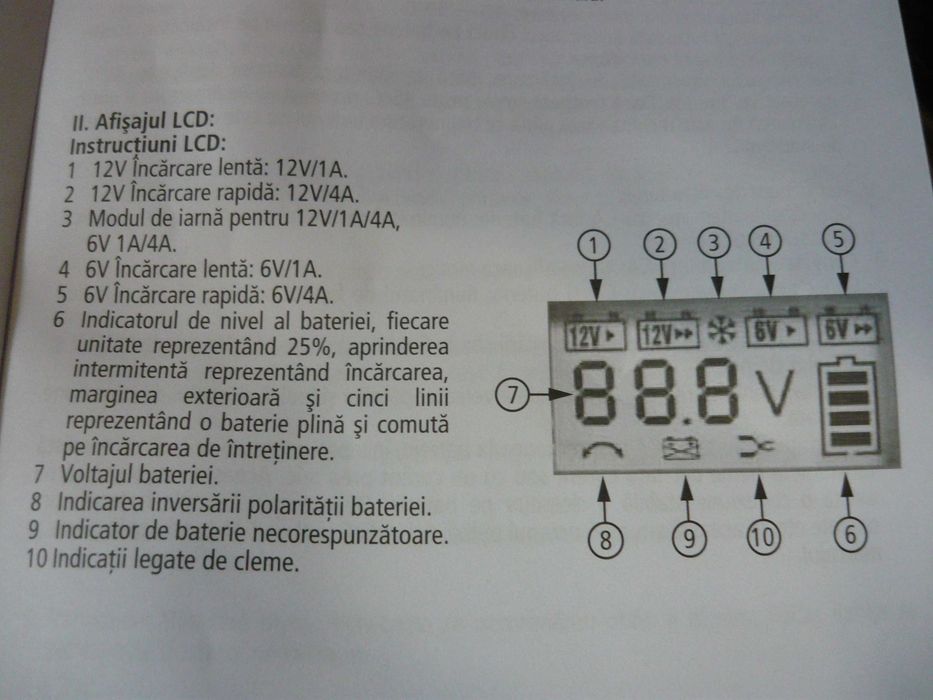 Redresor auto moto smart NOU baterii 6 - 12 V display