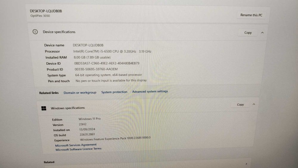 Vand pc Dell Optiplex 3050 SFF i5-6500 4 core 8Gb DDR4 SSD 120Gb