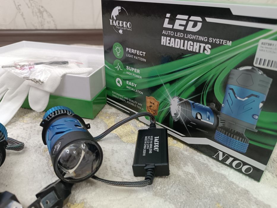 Мини Bi Led линза H4 с гарантией.