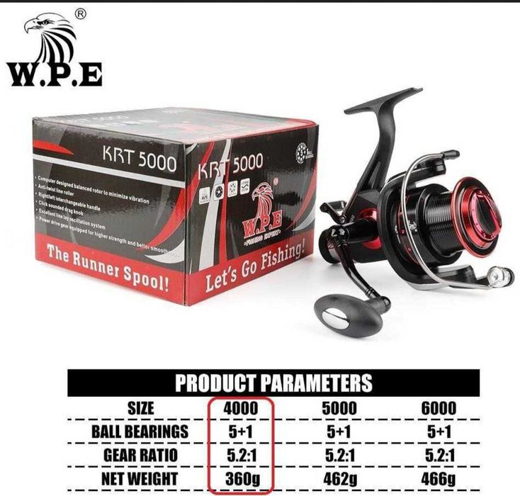 Катушка безынерционная W.P.E KRT-4000