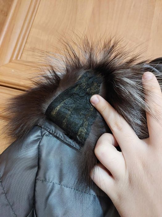 пуховик с натуральной чернобуркой!