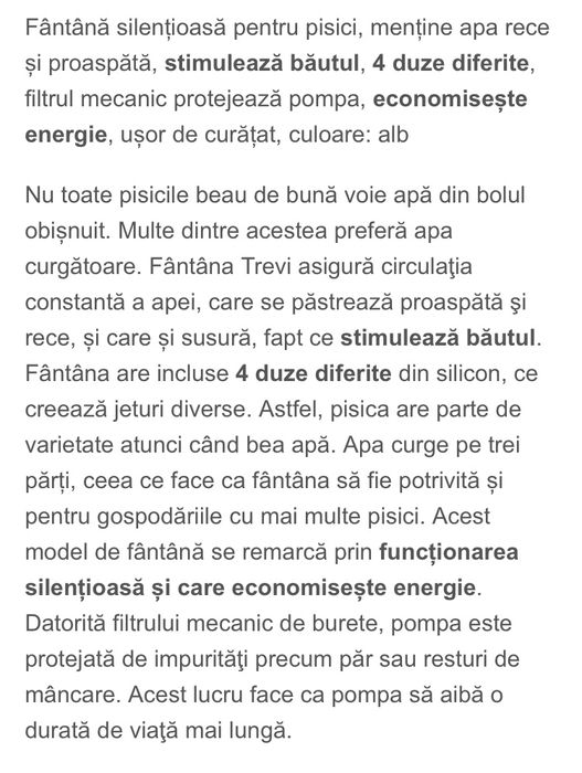 Fantana adapatoare pisici caini