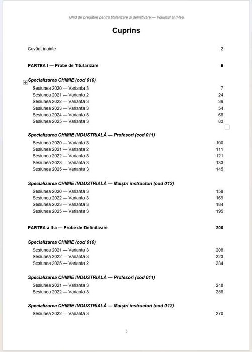 Titularizare si Definitivat – Chimie si Chimie Industriala Specializari: Chimie (cod 010) Profesori (cod 011) Maistri instructori (cod 012)