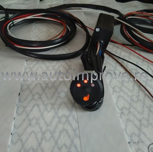 Kit Incalzire Scaun Fibra de Carbon - buton rotund 3 trepte PUSH