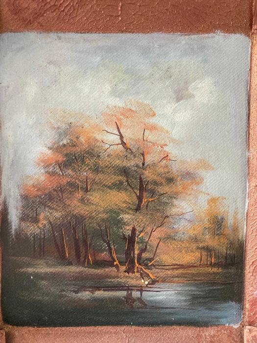 Tablouri natura, picturi peisaje, 2 buc., cu rama