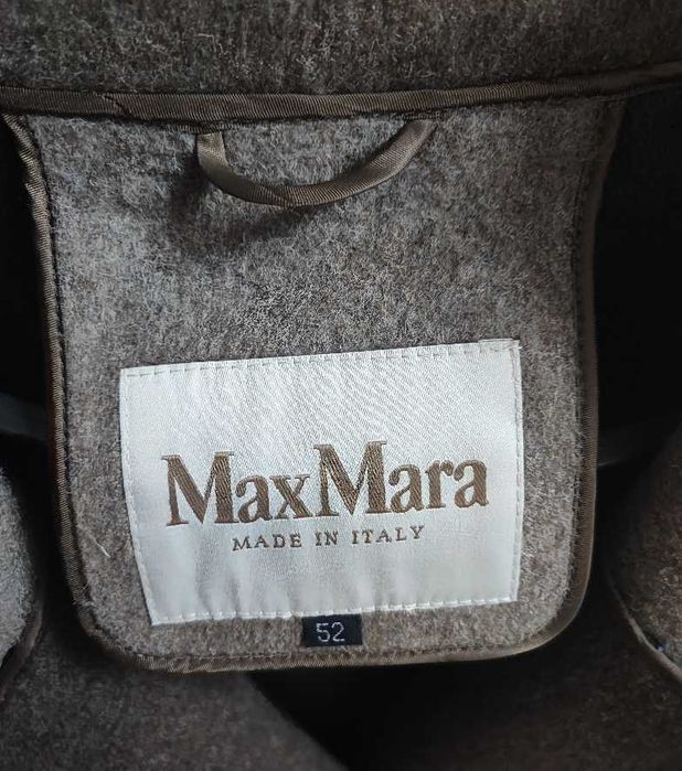 Итальянское женское пальто Max Mara, размер 52, Длина по спинке 120 см