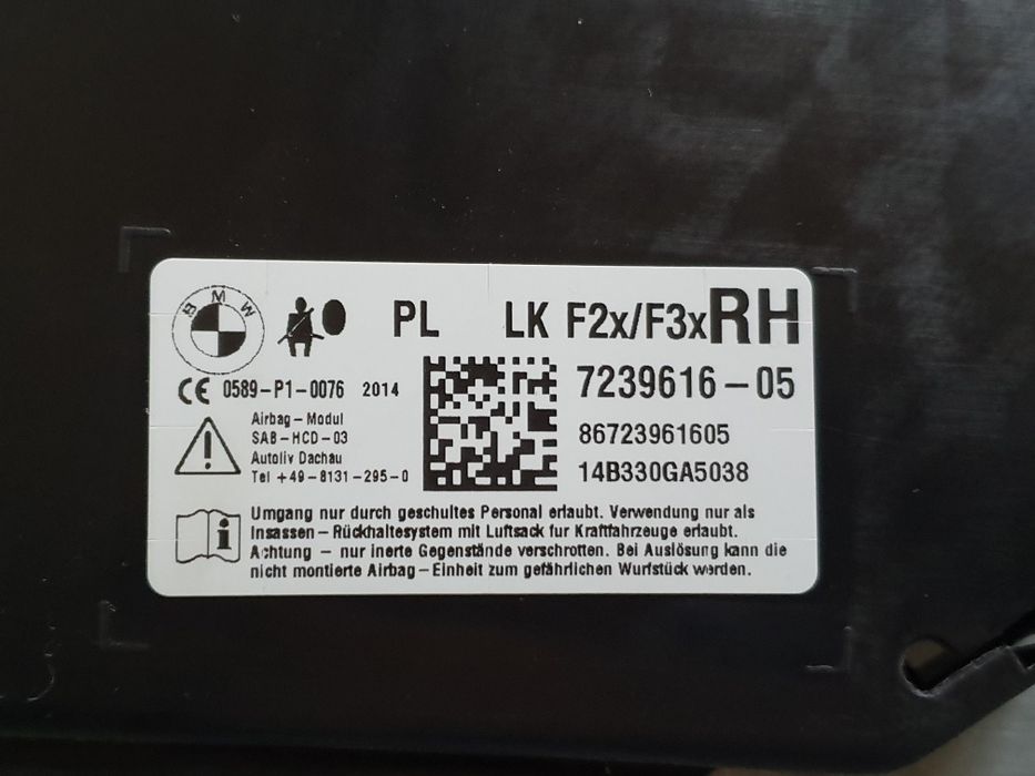 Airbag scaun fata stanga dreapta BMW F20 F21 F30 F31 F32 F33 F34 F36