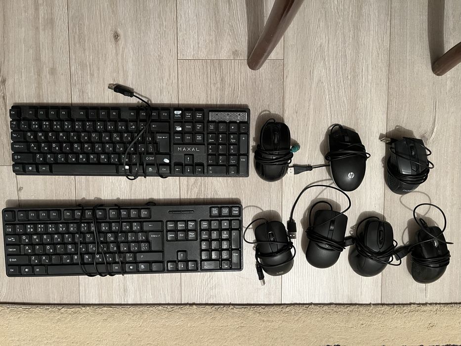 Компьютерные мышки и клавиатуры.