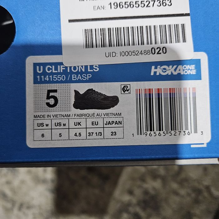 Pantofi sport, alergare dama Hoka U Clifton LS, Negru, 37 1/3