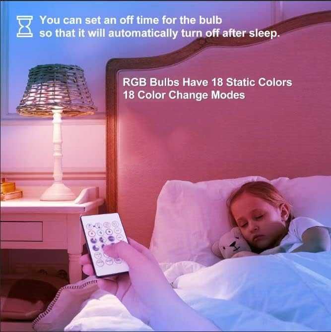 set 4 becuri RGB , 9W, E27 LED, Dimabile