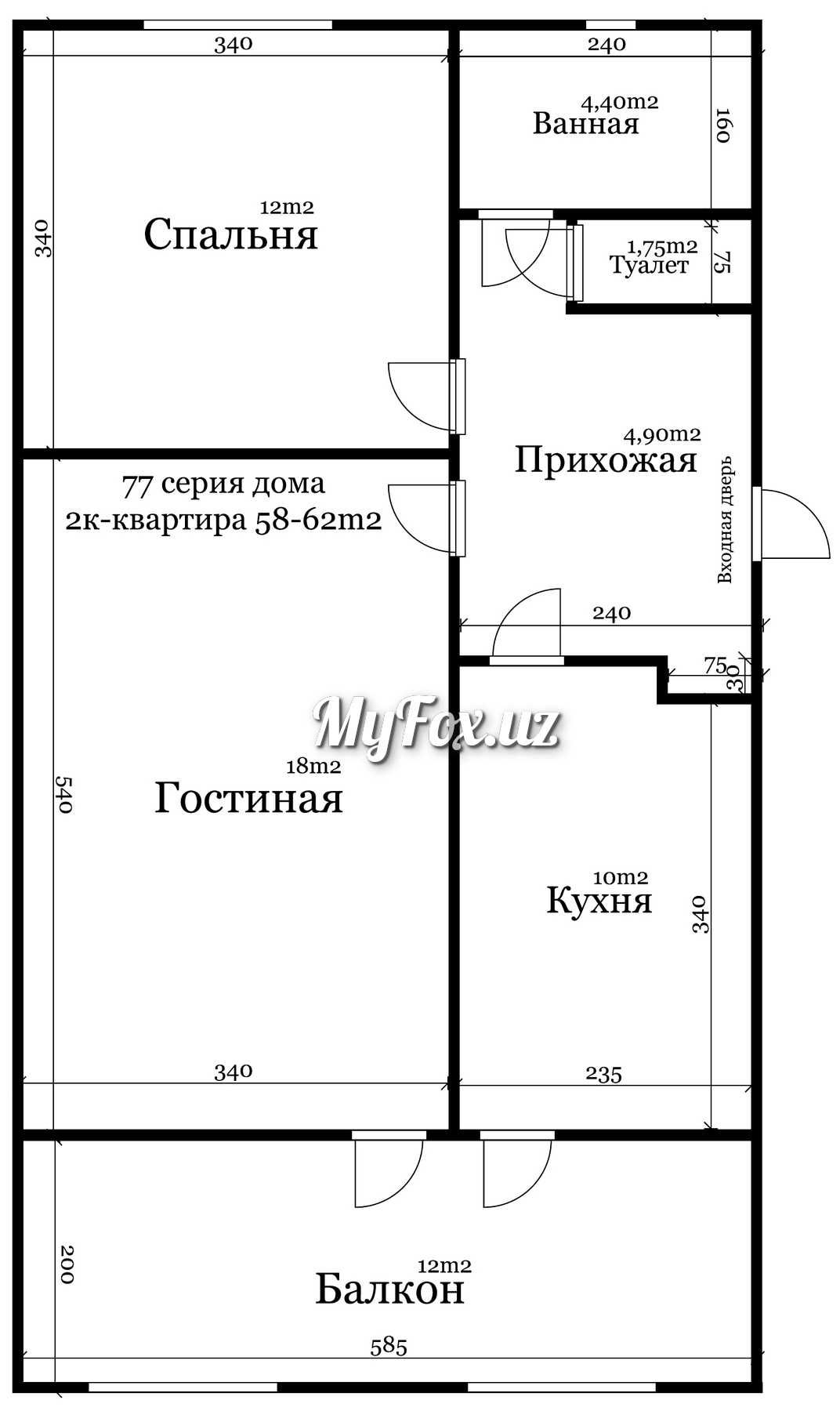 Водник)2х комнт. 77 серия с ремонтом: 48 000 у.е. - Продажа Ташкент на Olx