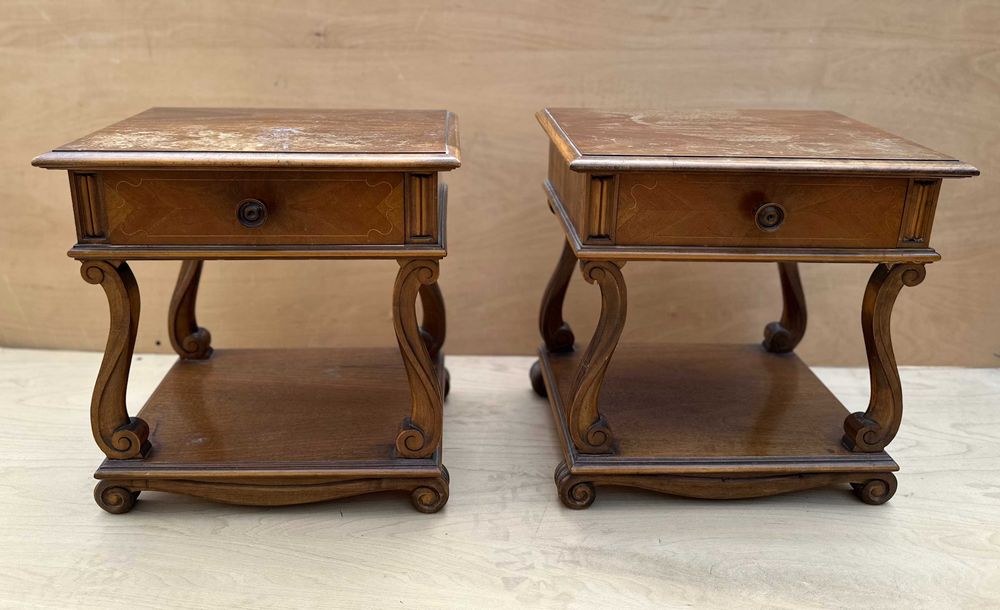 2 buc Noptiera Vintage Stil Clasic cu Influente Empire / Bidermeier; Noptiere clasice