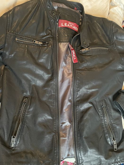 Geaca piele premium Superdry