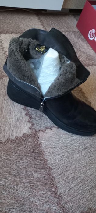 Сапоги кожа мех зима