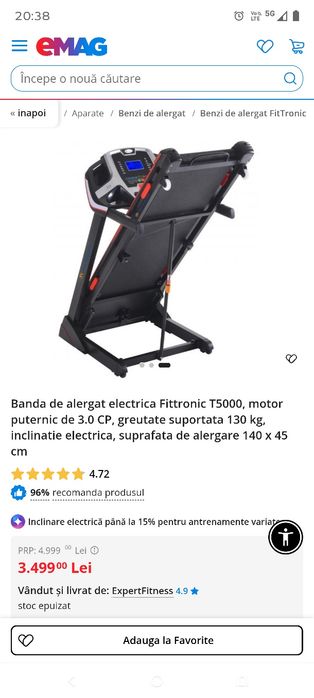 Banda de alergat fittronic T5000