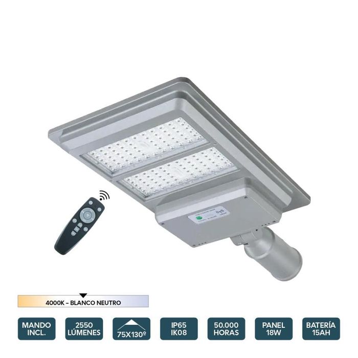 Lampă solară 18W 4000K 2550LM