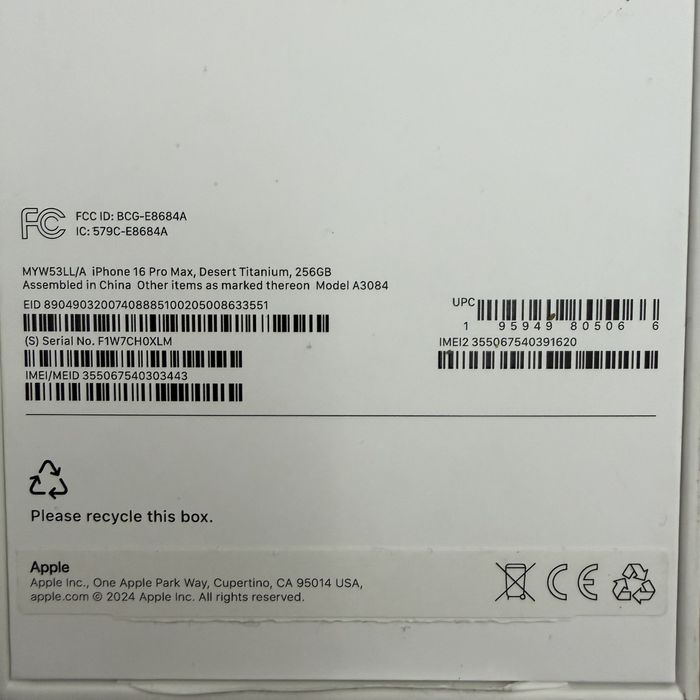 iPhone 16 Pro Max 256GB E-Sim